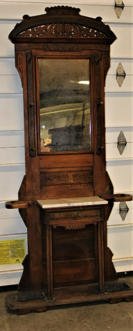 Marble Top Victorian Hall Tree (1 of 3)