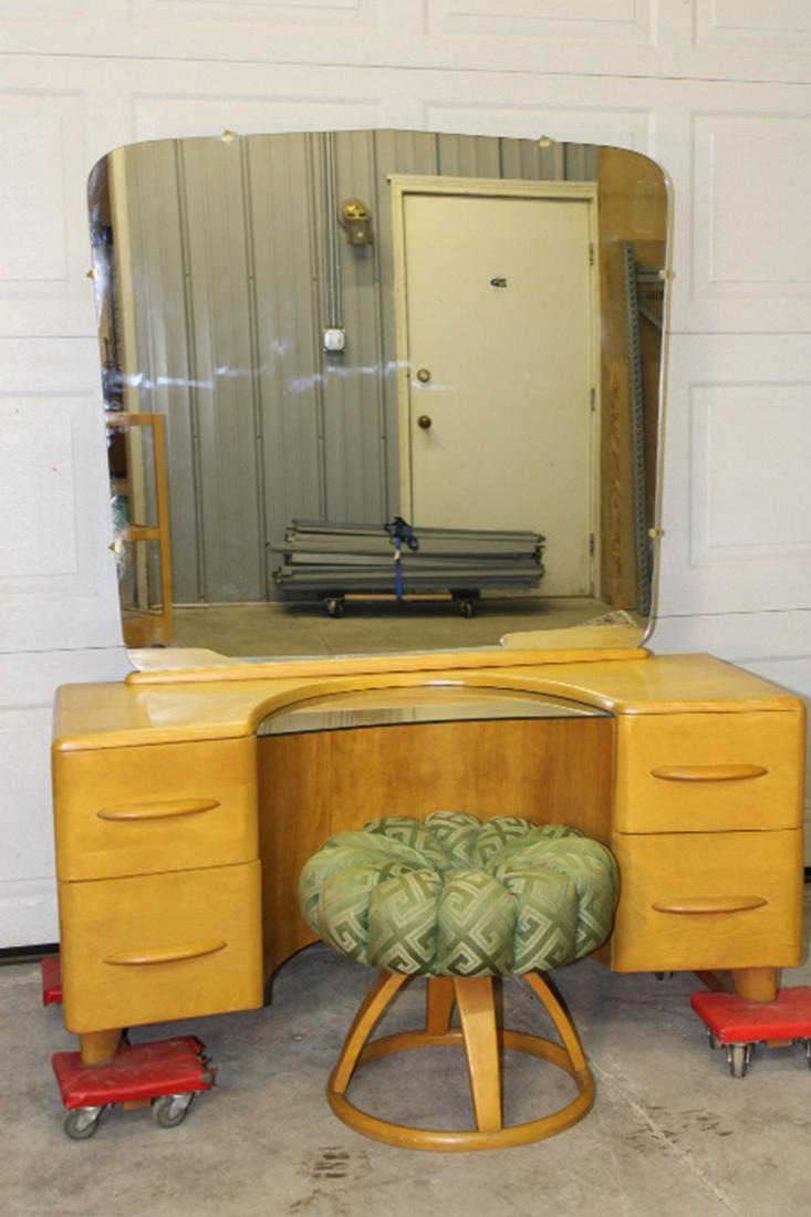 Heywood Wakefield Vanity and Stool (1 of 4)