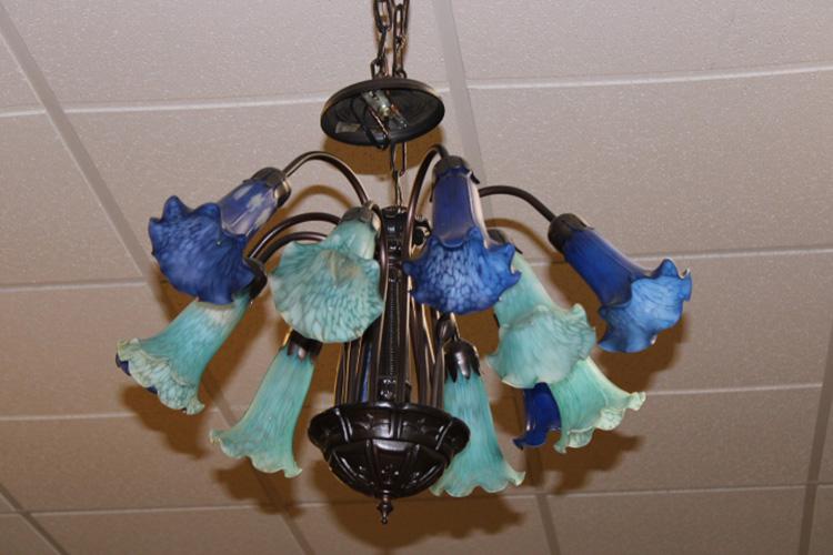 Tiffany Type Lamp with 12 Shades (1 of 2)