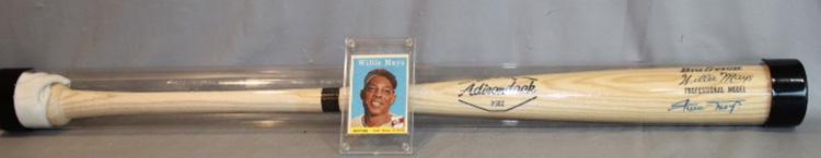 Willie May's #5 Signed Baseball Bat and Card (1 of 4)