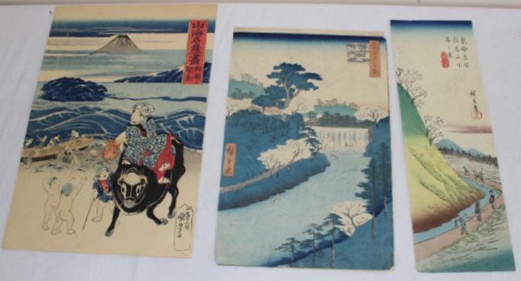 3 Early Oriental Wood Blocks: (3) early oriental wood blocks, estate fresh.