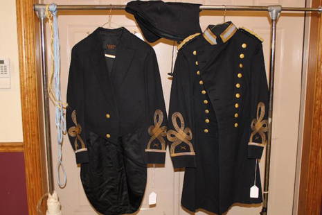 2 Early West Point Cadet Coats and Hood: 2 early West Point cadet coats and hood of Bartholf estate, descendant of Alexander Hamilton.