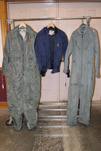 2 Flight Suit and Flight Jacket Owned by General John: 2 flight suits and flight jacket owned by General John Bartholf descendant of Alexander Hamilton. Experimental test samples by Aero Med Labs, other is Maron and Hughes.