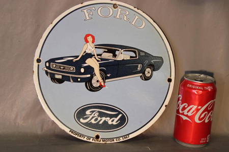 Rare 1967 Ford Mustang Porcelain Sign