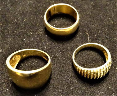 (3) Heavy 14k Gold Rings: (3) heavy 14k gold rings. 12.7 DWT.