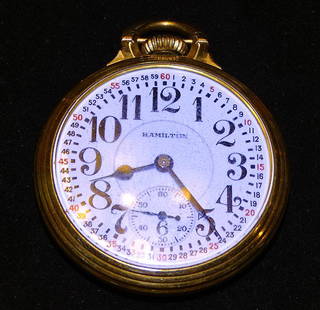 Hamilton Gold Filled 21 Jeweled Pocket Watch: Hamilton gold filled 21 jeweled pocket watch, working.