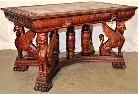 Monumental Horner 54" Winged Griffin Partners Desk