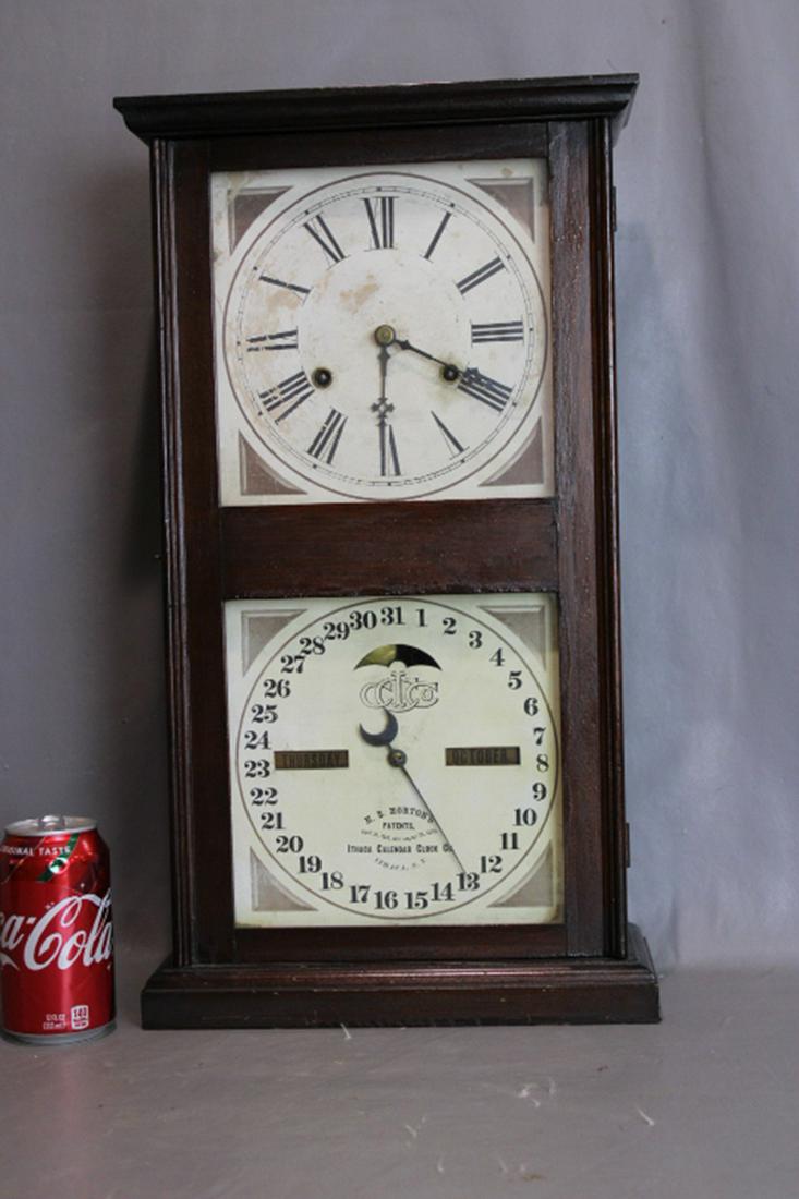 Ithaca Double Dial Clock H. B. Horton Patent: Ithaca double dial clock H. B. Horton patent. Working, all original.