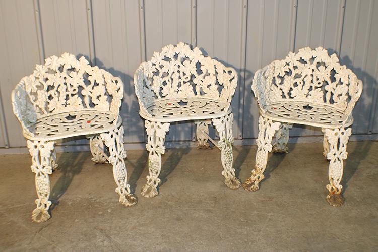 3 Antique Cast Iron Grape Chairs (1 of 3)