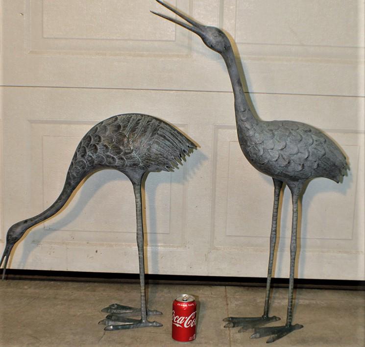 Pair of Solid Bronze 3' Storks (1 of 4)