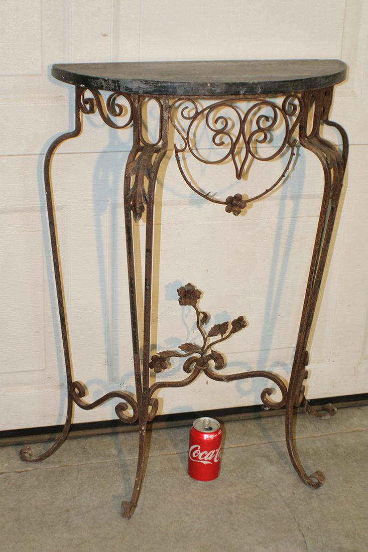 Sweet Iron Slate Top Table with Roses (1 of 3)