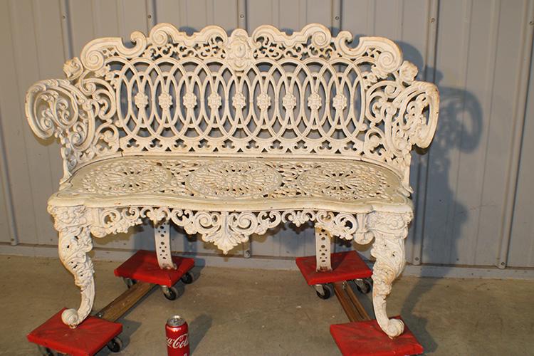 Cast Iron Garden Bench with Maiden Head (1 of 4)