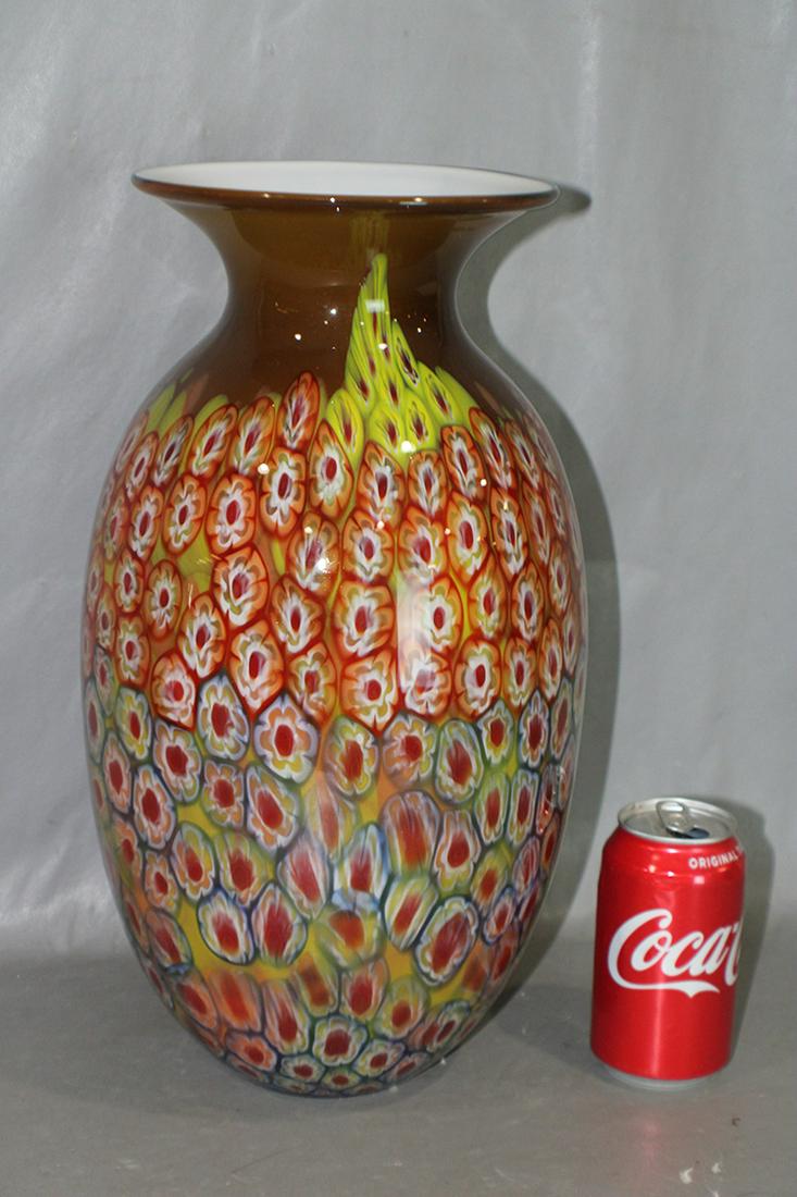 Huge 16" Art Glass Millefiori Vase Case Inside Possibly (1 of 3)