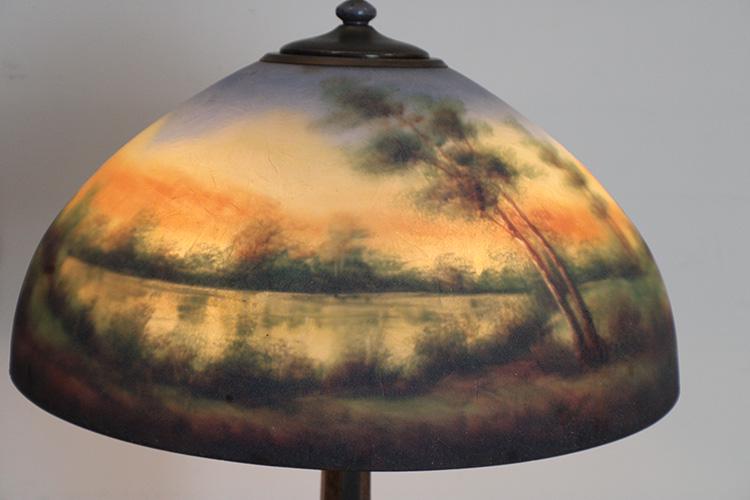 Real Nice Signed Jefferson 16" Reversed Painted Table (1 of 7)