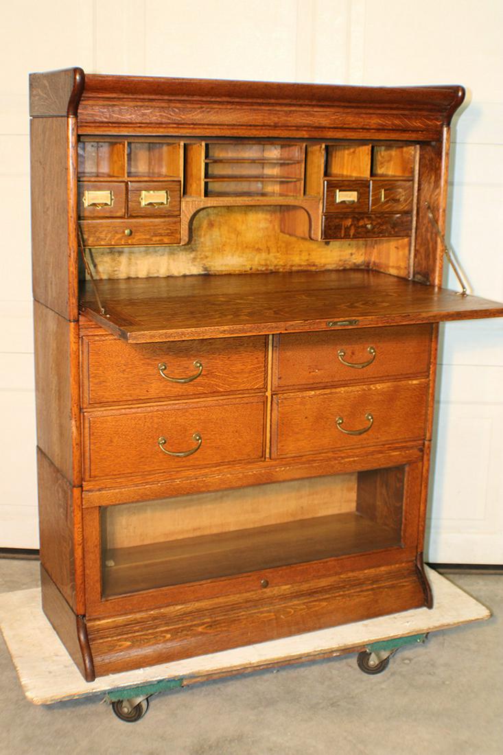 Great Oak Sectional Bookcase/Desk (1 of 3)