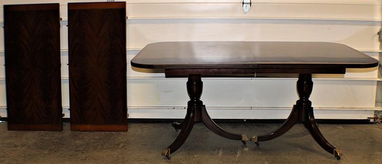 High Quality Inlaid Dining Table with 2 Matching 20" (1 of 5)