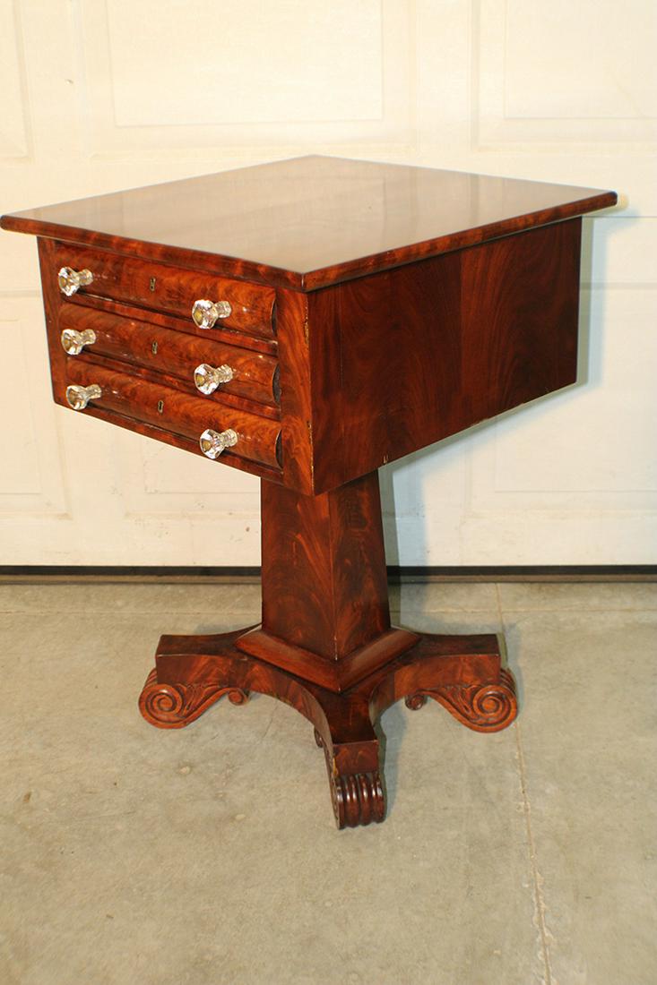 Period Empire 3 Drawer Work Table (1 of 4)