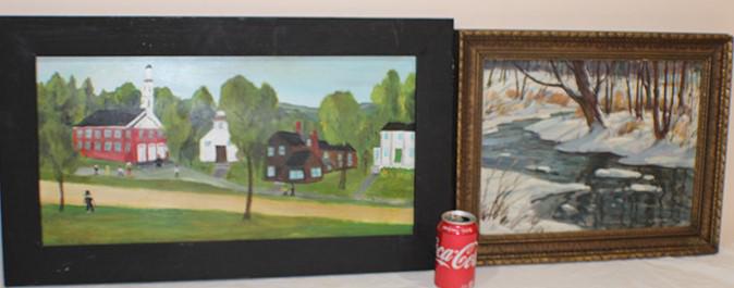 2 Massive Oil on Board - Winter Scene Signed Leo Blake (1 of 6)