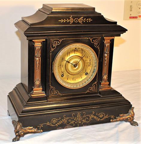 Large Ansonia Mantel Clock with Bronze Coated Columns (1 of 4)