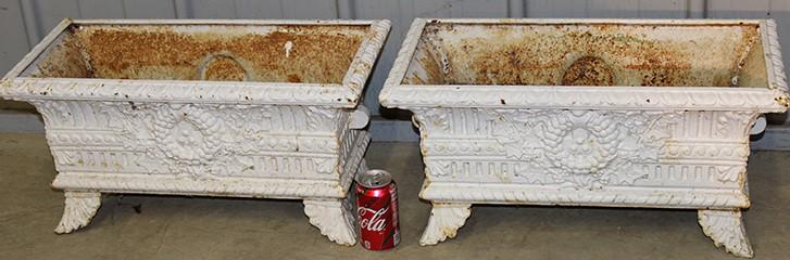 2 Fancy Cast Iron Planters (1 of 4)