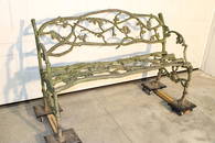 Great Antique Cast Iron Twigg Bench Signed James Beebe