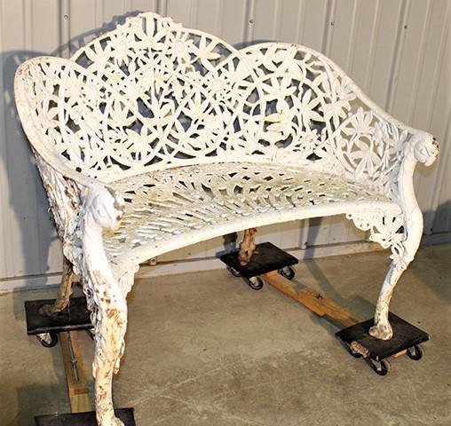 Rare Victorian Cast Iron Bench with Bird Legs (1 of 4)