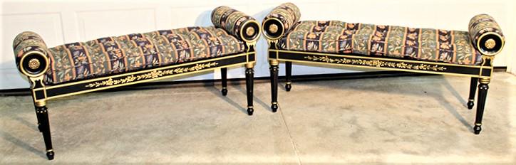 Pair of Decorator Pillow Arm Window Seats (1 of 4)