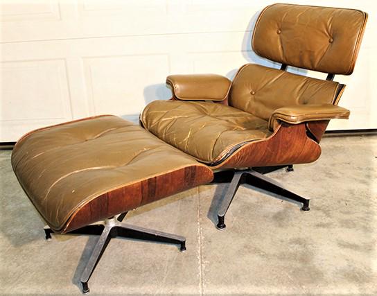 Signed Eames Lounge Chair and Stool (1 of 6)