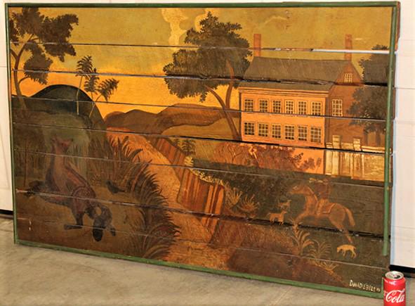 Artist Signed Painting on an Old Barn Door by David (1 of 4)