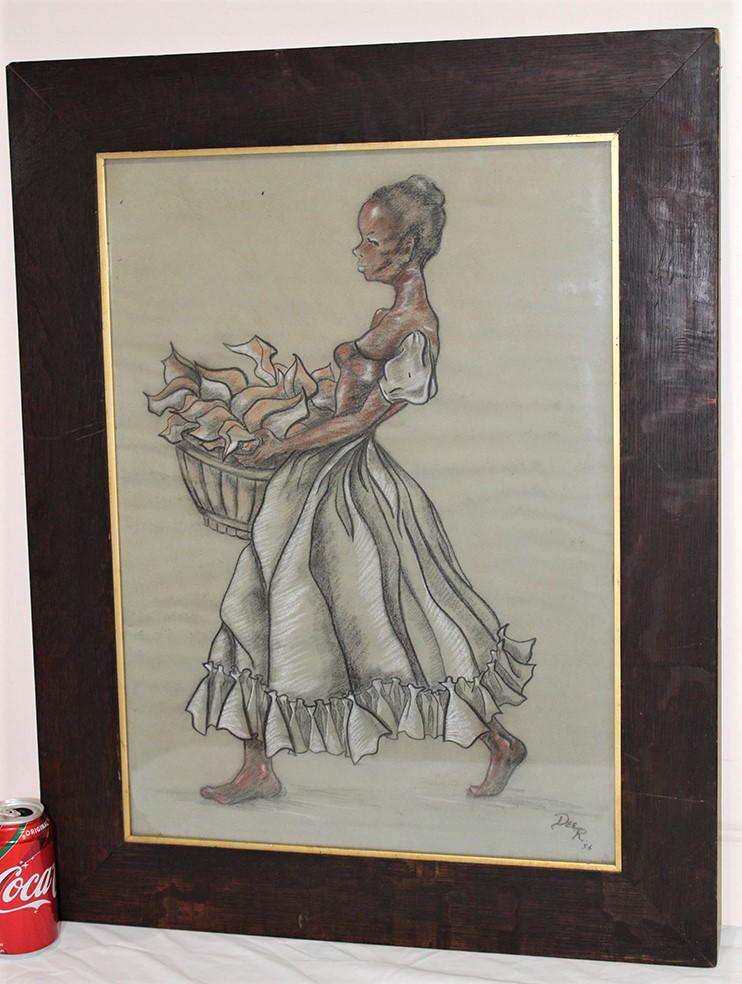 Hand Done Pencil/Charcoal of a Young Woman of Color (1 of 4)