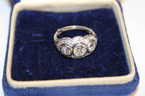 Ladies 18k Fancy Victorian Ring with 3 Diamond Totaling: Ladies 18k fancy Victorian ring with 3 diamond. Totaling 1.2 carats. Very pretty.