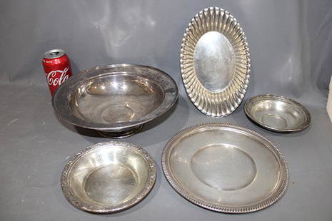 5 Sterling Bowls 33.5 Troy Oz: 5 sterling bowls 33.5 troy oz. All good, no monograms.