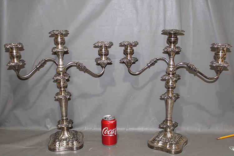 Large Quality Pair of Candelabras with Many Hall Marks (1 of 3)