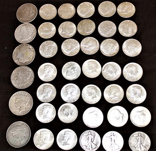 $23.50 of Silver Coins Incl. 6 Silver Dollars and 35 (1 of 3)