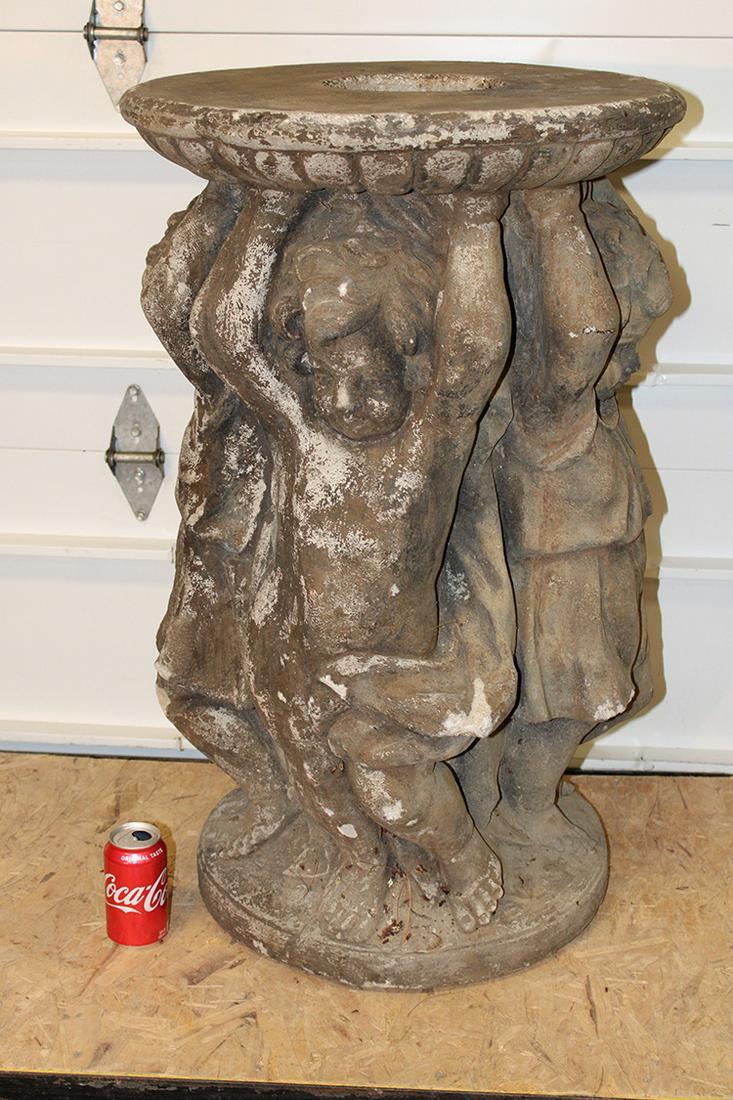 Large 3' Poured Concrete Pedestal with 4 Children (1 of 4)