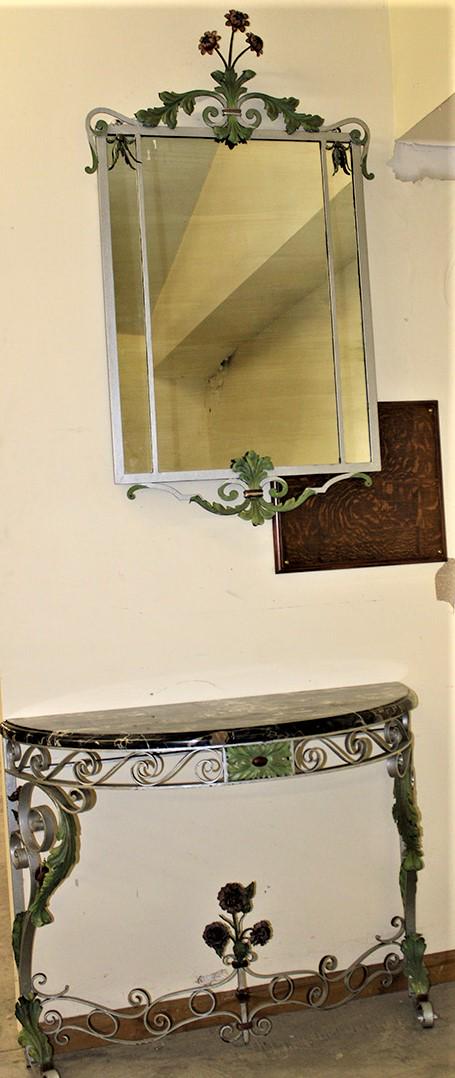 Great Iron Console Table and Mirror with Floral DÃ©cor (1 of 6)