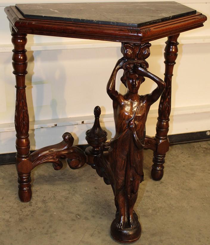 Marble Top Side Table with Figural Support (1 of 3)