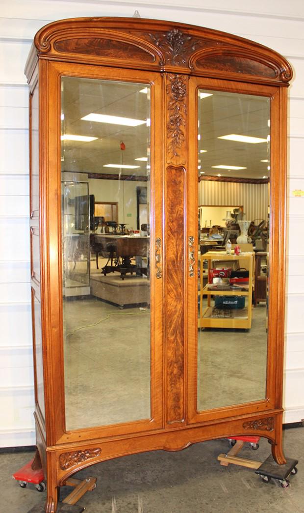 Great Nouveau French 2 Door Victorian Mirrored Wardrobe (1 of 5)