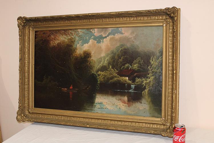 Large Victorian Artist Signed Oil on Canvas (1 of 4)