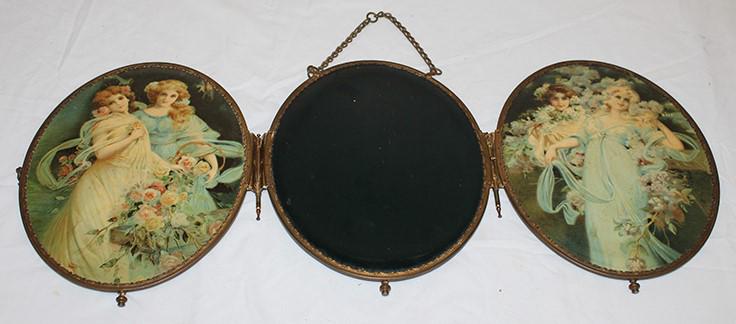 Large Triple Folding Victorian Mirror (1 of 4)