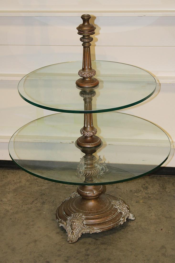 Brass and Glass 2 Tier Table (1 of 3)