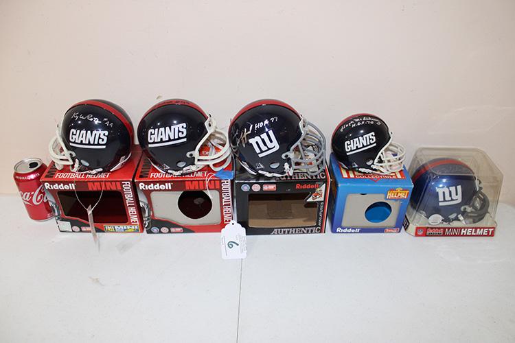 5 Signed New York Giants Mini Riddell Helmets (1 of 5)