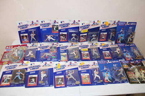 19 Starting Line Up Figurine and Cards Never Opened: 19 starting line up figurine and cards never opened. 60 year collection.