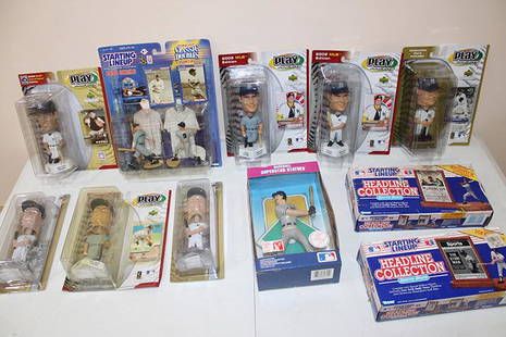 Collection of Yankee's Great Bobble Heads Plus: Collection of Yankee's great bobble heads plus figurines. 60 year collection.