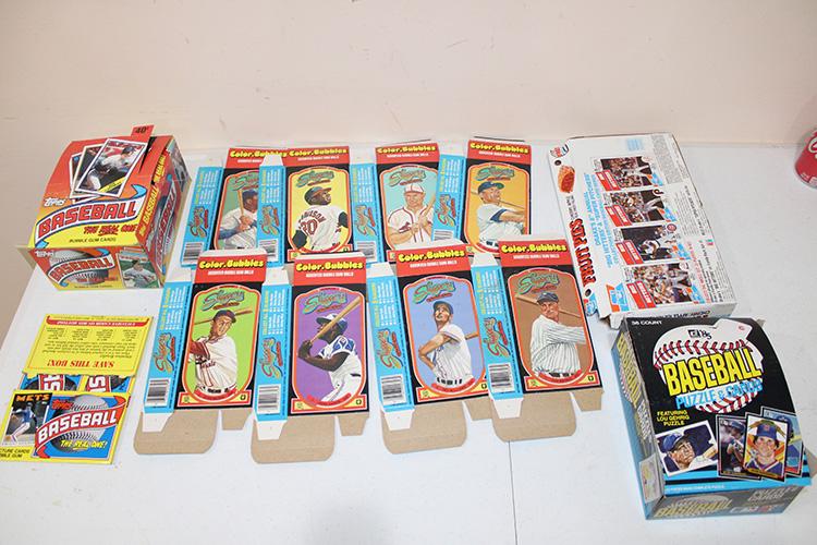 Old Baseball Boxes: Old baseball boxes. Bubble gum, etc. 60 year collection.