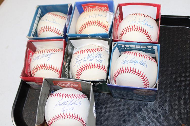 7 Baseballs Signed by Duke Snider, Shantz, Kaline, (1 of 3)