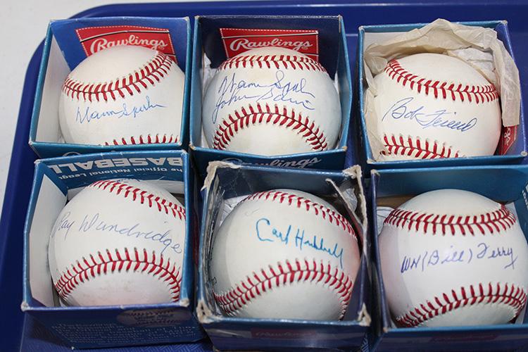 6 Signed Baseballs by Spahn, Friend, Dandridge, Ferry, (1 of 3)