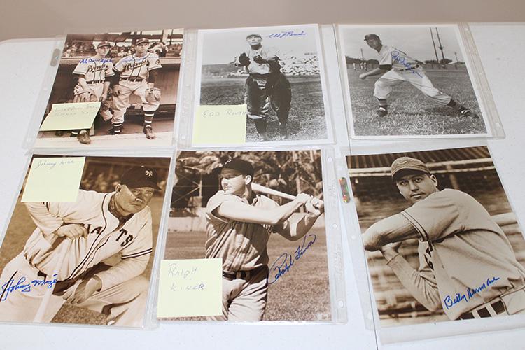 6 Signed 8x10 Baseball Photos Including Spahn, Sain, (1 of 4)