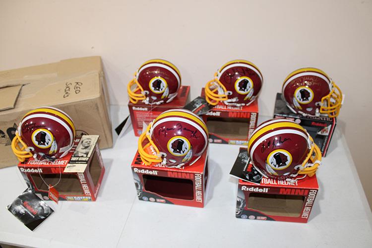 6 Riddell Signed Mini Washington Redskins, Helmets, (1 of 4)