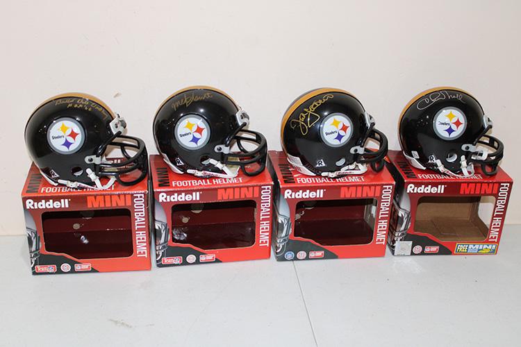 4 Signed Pittsburg Steelers Riddell Mini Helmets (1 of 3)